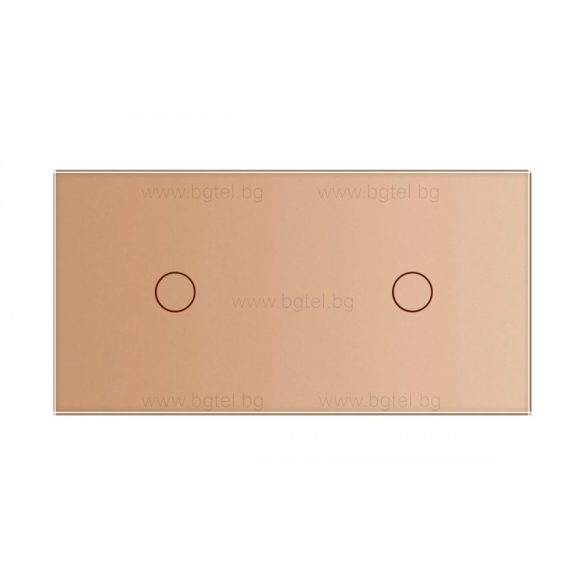 LIVOLO КРИСТАЛЕН ПАНЕЛ ЗА ДВА ЕДИНИЧНИ СЕНЗОРНИ КЛЮЧА - ЗЛАТЕН - C7-C1/C1-13