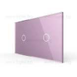 LIVOLO КРИСТАЛЕН ПАНЕЛ ЗА ДВА ЕДИНИЧНИ СЕНЗОРНИ КЛЮЧА - РОЗОВ - C7-C1/C1-17