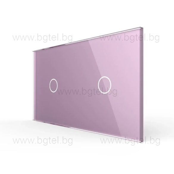 LIVOLO КРИСТАЛЕН ПАНЕЛ ЗА ДВА ЕДИНИЧНИ СЕНЗОРНИ КЛЮЧА - РОЗОВ - C7-C1/C1-17