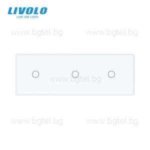LIVOLO КРИСТАЛЕН ПАНЕЛ ЗА ТРИ ЕДИНИЧНИ СЕНЗОРНИ КЛЮЧА - БЯЛ - C7-C1/C1/C1-11