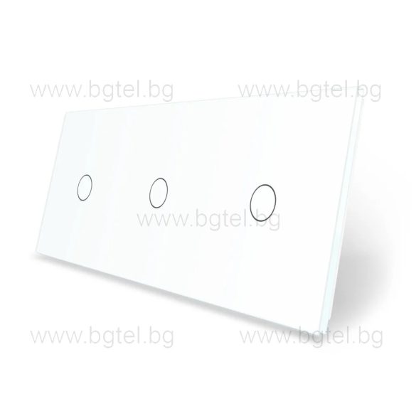 LIVOLO КРИСТАЛЕН ПАНЕЛ ЗА ТРИ ЕДИНИЧНИ СЕНЗОРНИ КЛЮЧА - БЯЛ - C7-C1/C1/C1-11