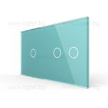 LIVOLO КРИСТАЛЕН ПАНЕЛ ЗА ЕДИНИЧЕН И ДВОЕН СЕНЗОРЕН КЛЮЧ - ЗЕЛЕН - C7-C1/C2-18