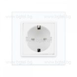 LIVOLO - ЕДИНИЧЕН КОНТАКТ СЪС СТЪКЛЕНА РАМКА - БЯЛ - C7-C1EU-11-SR-11