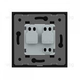 LIVOLO - ЕДИНИЧЕН КОНТАКТ СЪС СТЪКЛЕНА РАМКА - ЧЕРЕН - C7-C1EU-12-SR-12