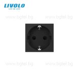 Механизъм единичен контакт - черен LIVOLO C7-C1EU-12