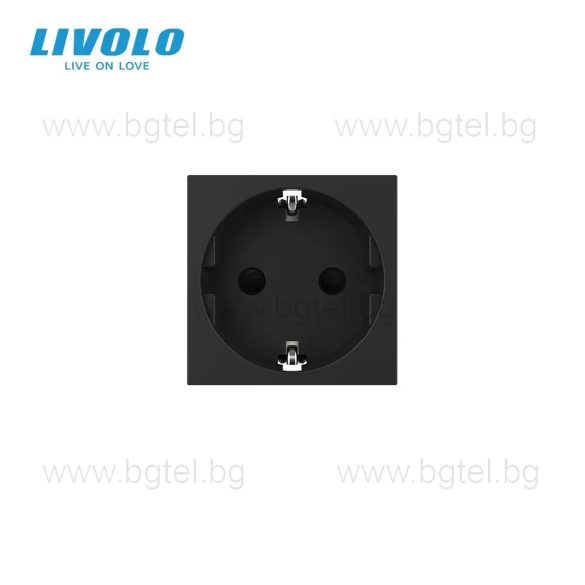 Механизъм единичен контакт - черен LIVOLO C7-C1EU-12