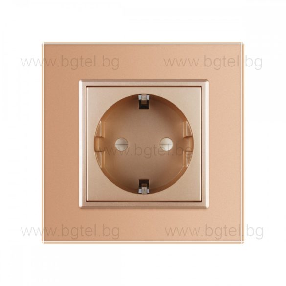 LIVOLO - ЕДИНИЧЕН КОНТАКТ СЪС СТЪКЛЕНА РАМКА - ЗЛАТИСТ - C7-C1EU-13-SR-13