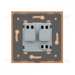 LIVOLO - ЕДИНИЧЕН КОНТАКТ СЪС СТЪКЛЕНА РАМКА - ЗЛАТИСТ - C7-C1EU-13-SR-13