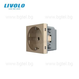 Механизъм единичен контакт - златен LIVOLO C7-C1EU-13