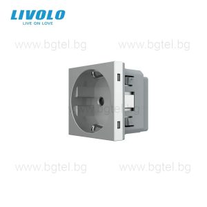 Механизъм единичен контакт - сив LIVOLO C7-C1EU-15