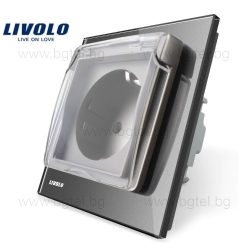   ВЛАГОЗАЩИТЕН КОНТАКТ С КРИСТАЛНА РАМКА - СИВ - C7-C1EU-15+SR-15+1WF-15