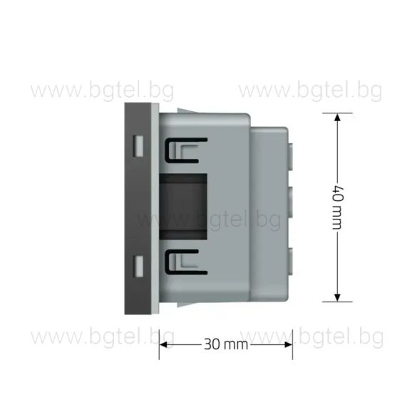 Механизъм единичен контакт - сив LIVOLO C7-C1EU-15