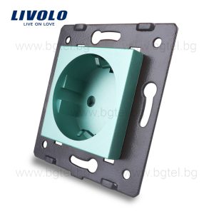 Механизъм единичен контакт - зелен LIVOLO C7-C1EU-18