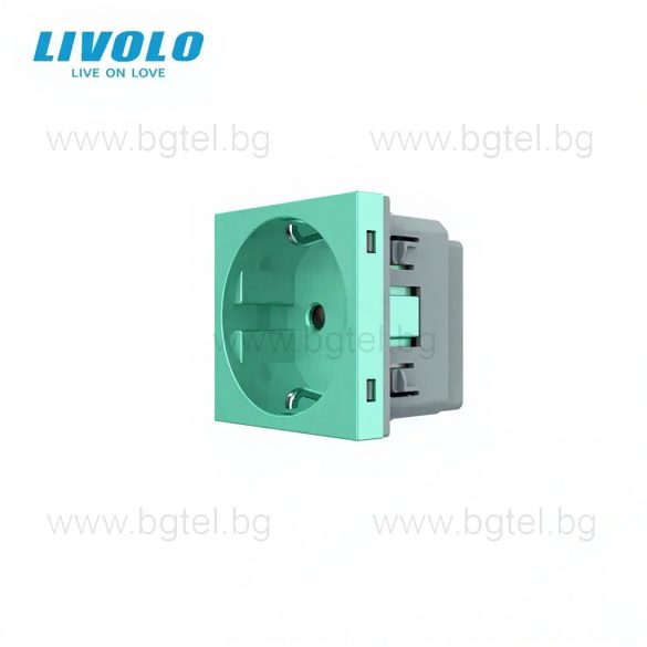 Механизъм единичен контакт - зелен LIVOLO C7-C1EU-18