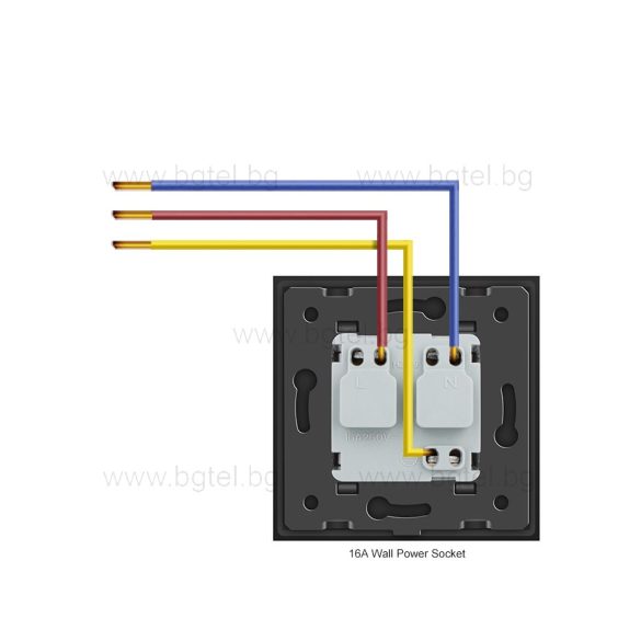 Механизъм единичен контакт - зелен LIVOLO C7-C1EU-18