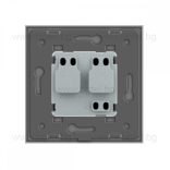 LIVOLO - ЕДИНИЧЕН КОНТАКТ СЪС СТЪКЛЕНА РАМКА - СИН - C7-C1EU-19-SR-19