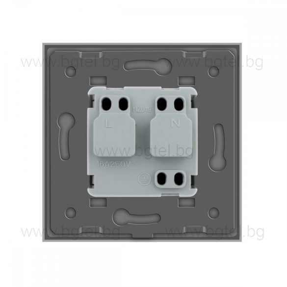 LIVOLO - ЕДИНИЧЕН КОНТАКТ СЪС СТЪКЛЕНА РАМКА - СИН - C7-C1EU-19-SR-19