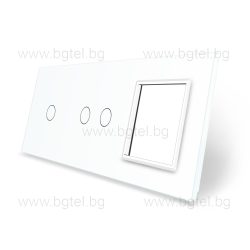   ТРОЙНА КРИСТАЛНА РАМКА ЗА ЕДИНИЧЕН СЕНЗОРЕН КЛЮЧ И ДВОЕН СЕНЗОРЕН КЛЮЧ И МЕХАНИЗЪМ LIVOLO - БЯЛА - C7-C1/C2/SR-11