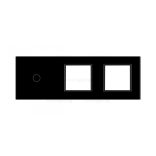 ТРОЙНА КРИСТАЛНА РАМКА ЗА ЕДИНИЧЕН СЕНЗОРЕН КЛЮЧ И ДВА МЕХАНИЗМА LIVOLO - ЧЕРЕН - C7-C1/SR/SR-12