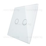 LIVOLO KРИСТАЛЕН ПАНЕЛ ЗА ДВОЕН СЕНЗОРЕН МЕХАНИЗЪМ - БЯЛ - C7-C2-11