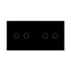   LIVOLO КРИСТАЛЕН ПАНЕЛ ЗА ДВА ДВОЙНИ СЕНЗОРНИ КЛЮЧА - ЧЕРЕН - C7-C2/C2-12