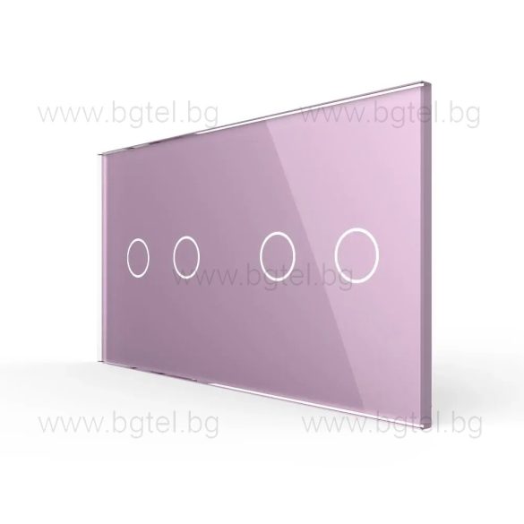 LIVOLO КРИСТАЛЕН ПАНЕЛ ЗА ДВА ДВОЙНИ СЕНЗОРНИ КЛЮЧА - РОЗОВ - C7-C2/C2-17