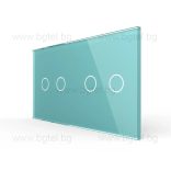 LIVOLO КРИСТАЛЕН ПАНЕЛ ЗА ДВА ДВОЙНИ СЕНЗОРНИ КЛЮЧА - ЗЕЛЕН - C7-C2/C2-18