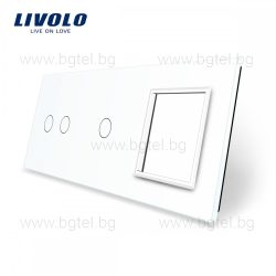   ТРОЙНА КРИСТАЛНА РАМКА ЗА ЕДИНИЧЕН СЕНЗОРЕН КЛЮЧ И ДВОЕН СЕНЗОРЕН КЛЮЧ И МЕХАНИЗЪМ LIVOLO - БЯЛА - C7-C2/C1/SR-11