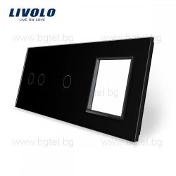   ТРОЙНА КРИСТАЛНА РАМКА ЗА ЕДИНИЧЕН СЕНЗОРЕН КЛЮЧ И ДВОЕН СЕНЗОРЕН КЛЮЧ И МЕХАНИЗЪМ LIVOLO - ЧЕРЕН - C7-C2/C1/SR-12