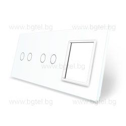   ТРОЙНА КРИСТАЛНА РАМКА ЗА ДВА ДВОЙНИ СЕНЗОРНИ КЛЮЧА И МЕХАНИЗЪМ LIVOLO - БЯЛА - C7-C2/C2/SR-11