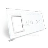 ТРОЙНА КРИСТАЛНА РАМКА ЗА ДВА ДВОЙНИ СЕНЗОРНИ КЛЮЧА И МЕХАНИЗЪМ LIVOLO - БЯЛА - C7-C2/C2/SR-11
