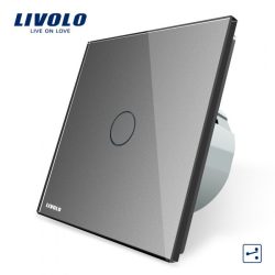   LIVOLO ЕДИНИЧЕН КЛЮЧ С КРИСТАЛЕН ПАНЕЛ И ДИСТАНЦИОНЕН КОНТРОЛ - СИВ C7-C701R+C1-15