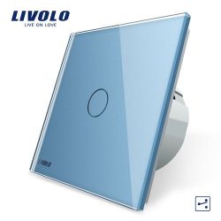   LIVOLO ЕДИНИЧЕН КЛЮЧ С КРИСТАЛЕН ПАНЕЛ И ДИСТАНЦИОНЕН КОНТРОЛ - СИН C7-C701R+C1-19