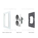 LIVOLO - ДВОЕН КОНТАКТ СЪС СТЪКЛЕНА РАМКА (1 КОНЗОЛА)- ЗЛАТЕН - C7-CTF16A+TF16A-АP