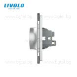 LIVOLO - ДВОЕН КОНТАКТ СЪС СТЪКЛЕНА РАМКА (1 КОНЗОЛА)- СИВ - C7-CTF16A+TF16A-IP