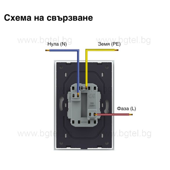 LIVOLO - ДВОЕН КОНТАКТ СЪС СТЪКЛЕНА РАМКА (1 КОНЗОЛА)- СИВ - C7-CTF16A+TF16A-IP
