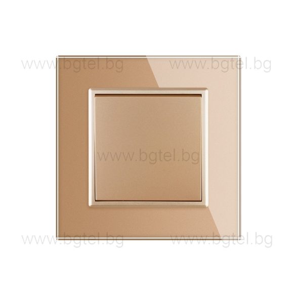 МЕХАНИЧЕН КЛЮЧ ЕДИНИЧЕН / ДЕВИАТОРЕН С КРИСТАЛНА РАМКА LIVOLO СХ.1/СХ.6 ЗЛАТИСТ - C7-K1S-13+SR-13