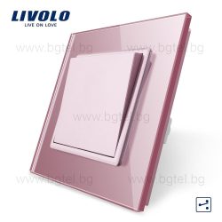   МЕХАНИЧЕН КЛЮЧ ЕДИНИЧЕН / ДЕВИАТОРЕН С КРИСТАЛНА РАМКА LIVOLO СХ.1/СХ.6 РОЗОВ - C7-K1S-17+SR-17