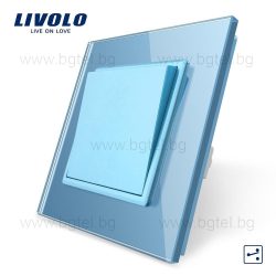   МЕХАНИЧЕН КЛЮЧ ЕДИНИЧЕН / ДЕВИАТОРЕН С КРИСТАЛНА РАМКА LIVOLO СХ.1/СХ.6 СИН - C7-K1S-19+SR-19