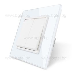   МЕХАНИЧЕН СЕРИЕН / ДЕВИАТОРЕН КЛЮЧ С КРИСТАЛНА РАМКА LIVOLO СХ.5 БЯЛ - C7-K2S-11+SR-11