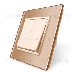   МЕХАНИЧЕН СЕРИЕН / ДЕВИАТОРЕН КЛЮЧ С КРИСТАЛНА РАМКА LIVOLO СХ.5 ЗЛАТИСТ - C7-K2S-13+SR-13