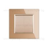 МЕХАНИЧЕН СЕРИЕН / ДЕВИАТОРЕН КЛЮЧ С КРИСТАЛНА РАМКА LIVOLO СХ.5 ЗЛАТИСТ - C7-K2S-13+SR-13