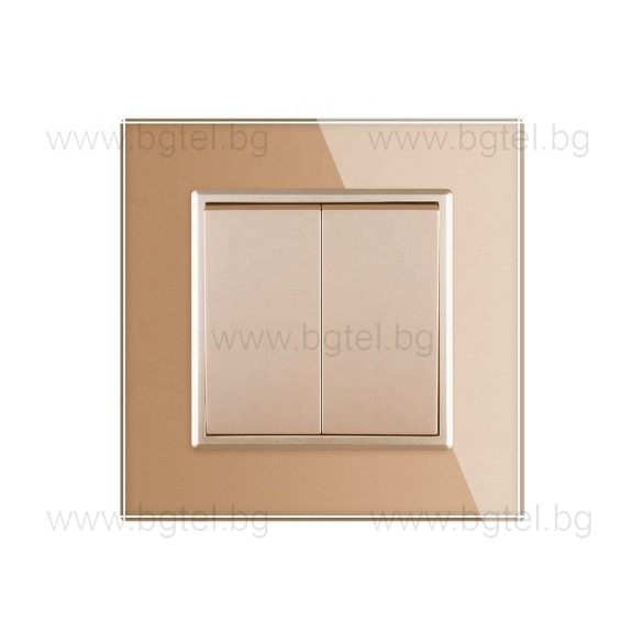 МЕХАНИЧЕН СЕРИЕН / ДЕВИАТОРЕН КЛЮЧ С КРИСТАЛНА РАМКА LIVOLO СХ.5 ЗЛАТИСТ - C7-K2S-13+SR-13