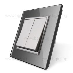   МЕХАНИЧЕН СЕРИЕН / ДЕВИАТОРЕН КЛЮЧ С КРИСТАЛНА РАМКА LIVOLO СХ.5 СИВ - C7-K2S-15+SR-15