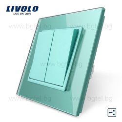   МЕХАНИЧЕН СЕРИЕН / ДЕВИАТОРЕН КЛЮЧ С КРИСТАЛНА РАМКА LIVOLO СХ.5 ЗЕЛЕН - C7-K2S-18+SR-18