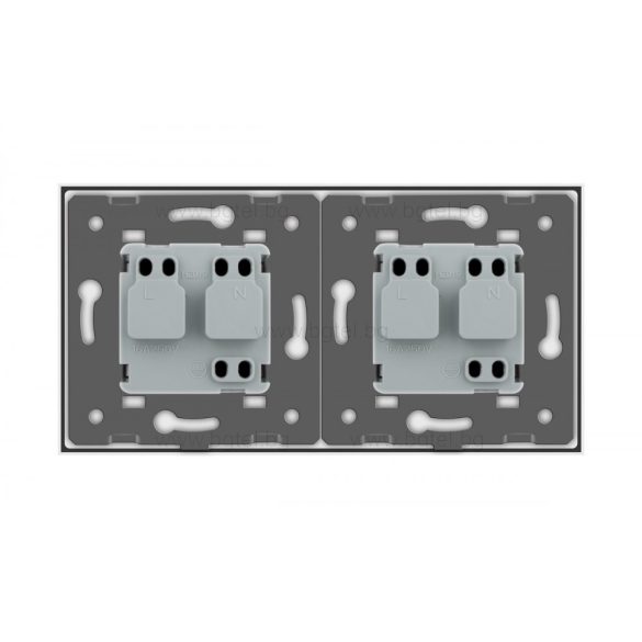 LIVOLO - ДВОЕН КОНТАКТ СЪС СТЪКЛЕНА РАМКА - БЯЛ C7-SR/SR-11+2XC1EU-11