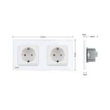 LIVOLO - ДВОЕН КОНТАКТ СЪС СТЪКЛЕНА РАМКА - БЯЛ C7-SR/SR-11+2XC1EU-11