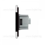 LIVOLO - ТРОЕН КОНТАКТ СЪС СТЪКЛЕНА РАМКА - ЧЕРЕН - C7-SR/SR/SR-12+3XC7C1EU-12