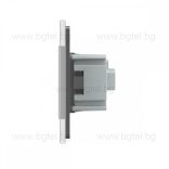 LIVOLO - ТРОЕН КОНТАКТ СЪС СТЪКЛЕНА РАМКА - СИВ - C7-SR/SR/SR-15+3XC7C1EU-15