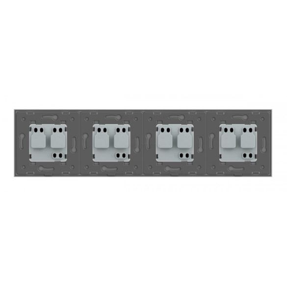 LIVOLO - ЧЕТВОРЕН КОНТАКТ СЪС СТЪКЛЕНА РАМКА - БЯЛ - C7-SR/SR/SR/SR-11+4XC7C1EU-11